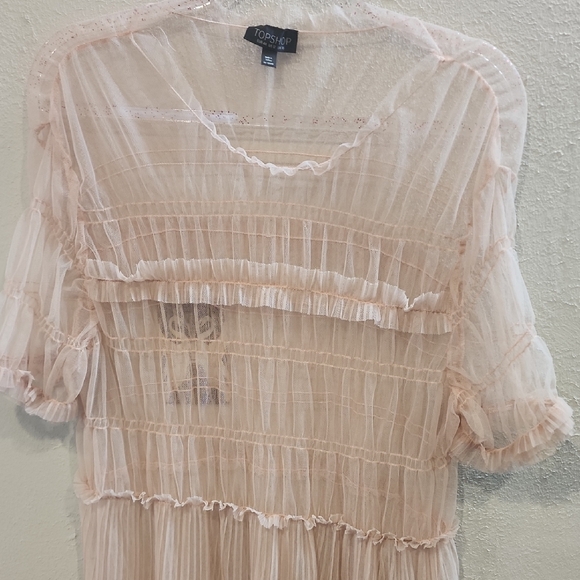 Topshop Sheer Pink Dress - Picture 3 of 3